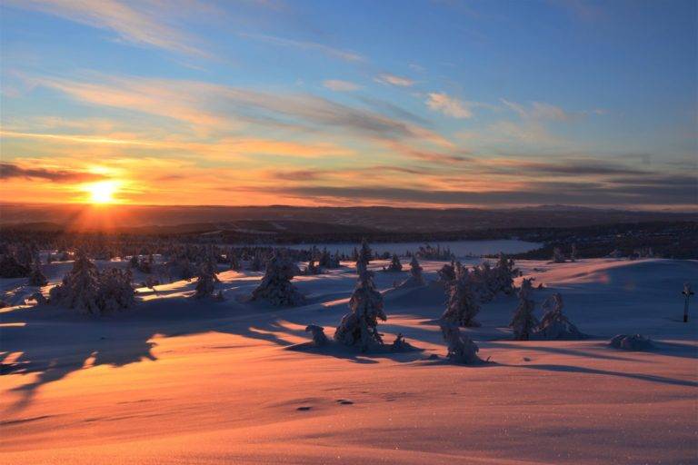 Solnedgang fra Snørvillen