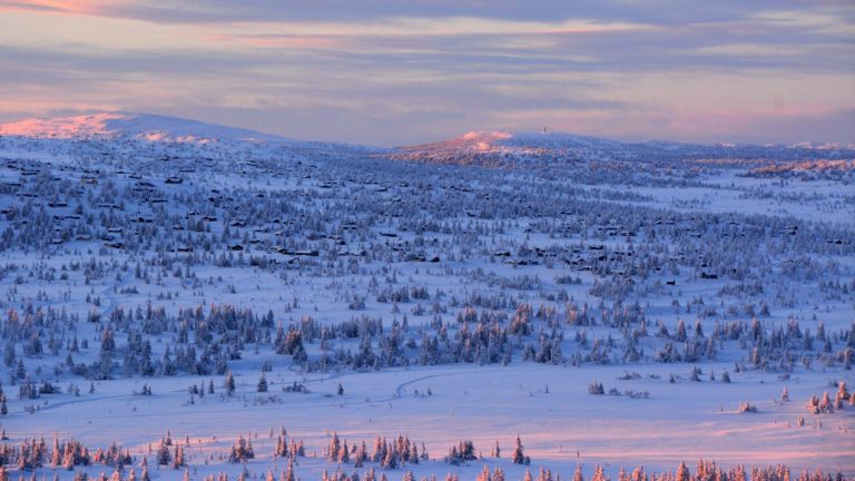 Fra Snørvillen mot hyttebebyggelse i Pihl